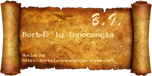 Borbély Innocencia névjegykártya