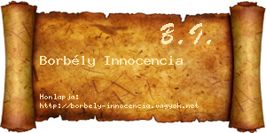 Borbély Innocencia névjegykártya